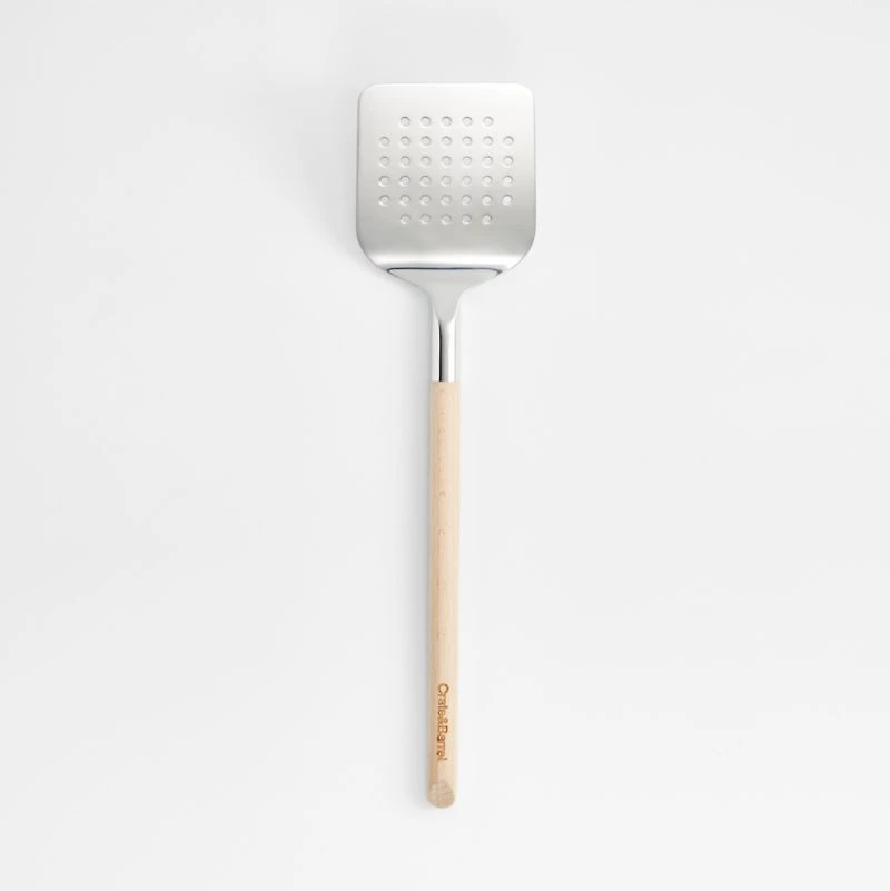 Crate & Barrel Beechwood and Stainless Steel Pasta Spoon