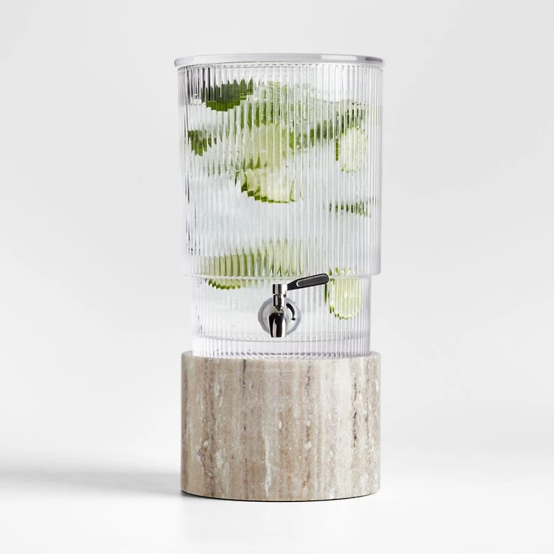 Atwell 1.7-Gallon Ribbed Glass Drink Dispenser
