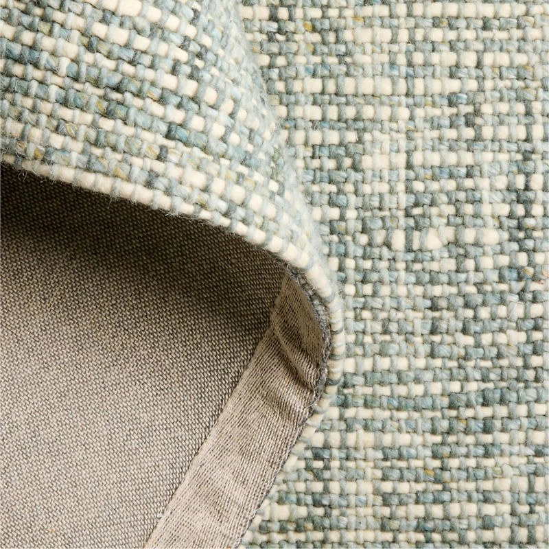 Belfast Performance Wool Blend Handwoven Blue Rug Swatch 12"x18"