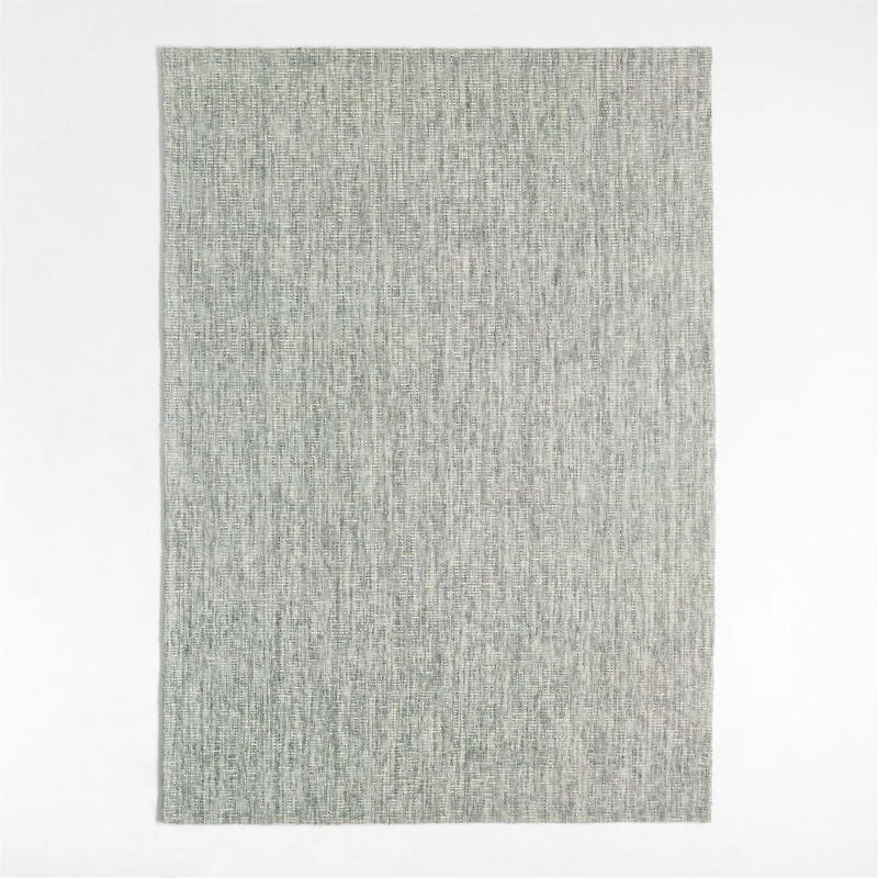 Belfast Performance Wool Blend Handwoven Blue Rug Swatch 12"x18"