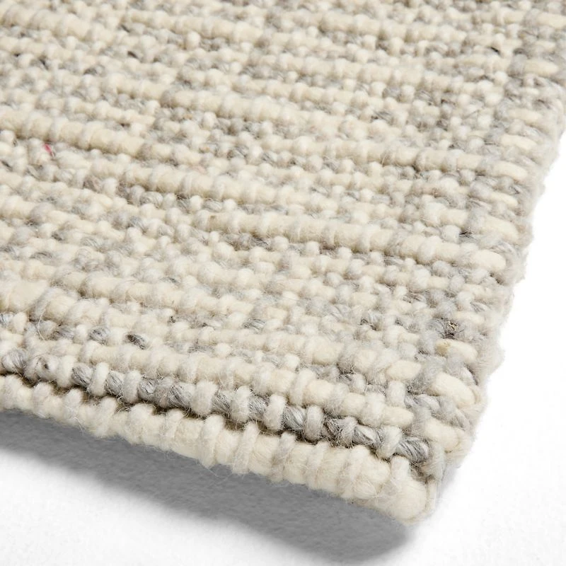 Belfast Performance Wool Blend Handwoven Grey Area Rug 6'x9'
