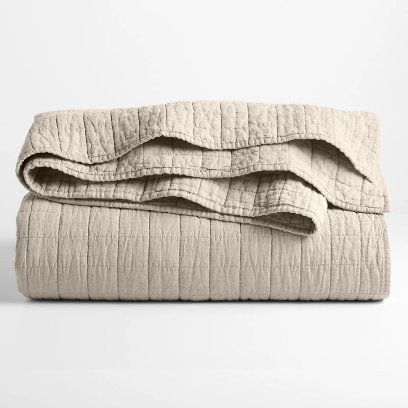 Belgian Flax Linen Natural Full/Queen Quilt
