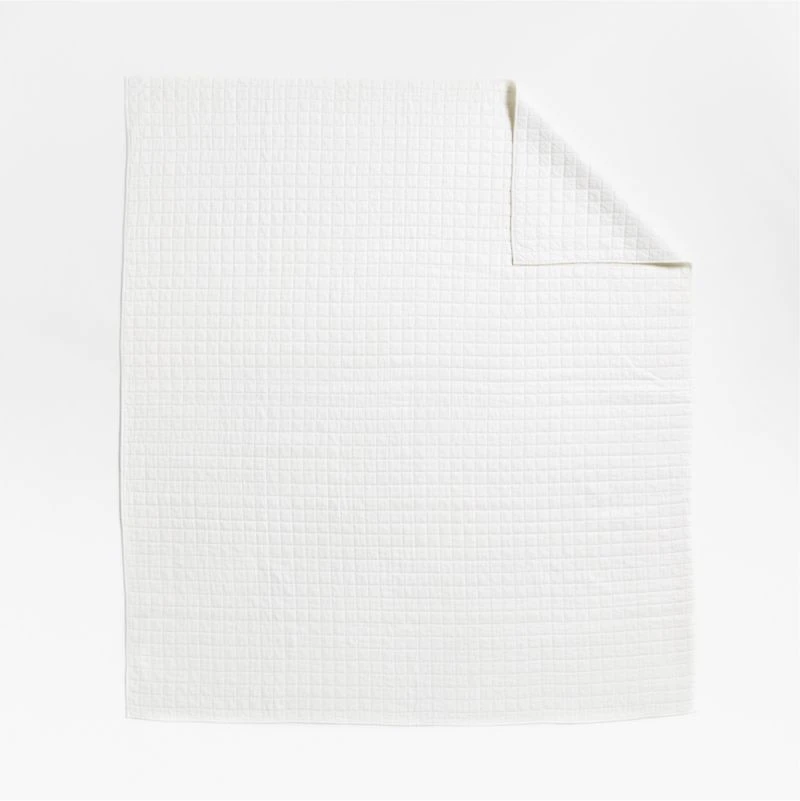 Warm White Belgian Flax Linen Quilt King