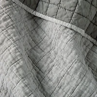 Grey Belgian Flax Linen Quilt Full/Queen