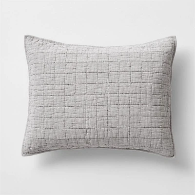 Grey Belgian Flax Linen Sham Standard