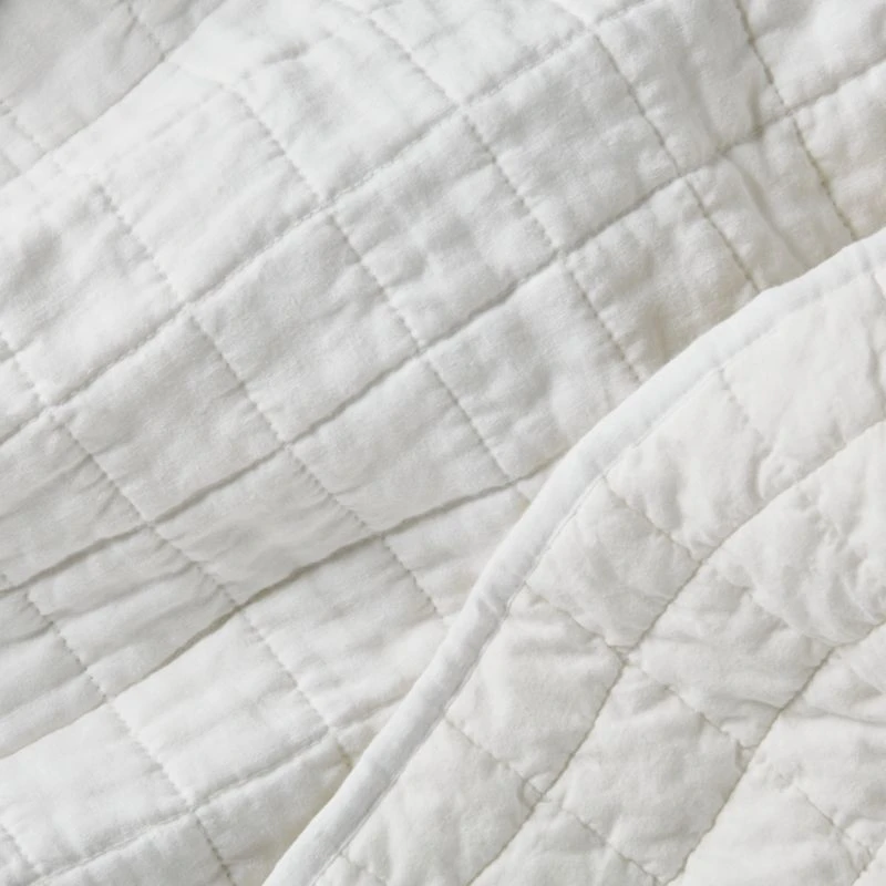 Warm White Belgian Flax Linen Quilt King