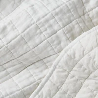 Warm White Belgian Flax Linen Quilt King