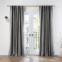 Pebble Grey EUROPEAN FLAX ™-Certified Linen Blackout Window Curtain Panel 52"x108"