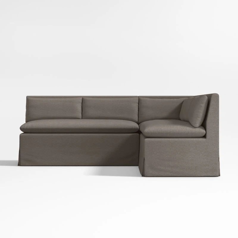 Belmar Grey L-Shaped Double Loveseat Dining Banquette