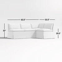 Belmar Single L-Shaped Loveseat Dining Banquette with Performance Fabric