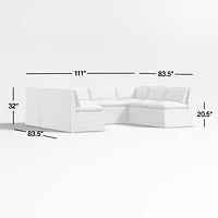 Belmar Double U-Shaped Loveseat Dining Banquette with Performance Fabric