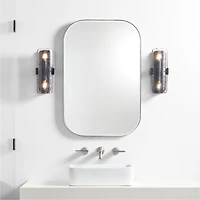 Belmont Double Bulb Black and Glass Wall Sconce