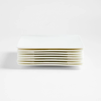 Bennett White Bone China Square Salad Plates, Set of 8