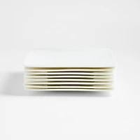 Bennett White Bone China Square Salad Plates, Set of 8