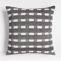 Bolé Road Berchi Ethiopian Cotton 20"x20" Onyx Black Throw Pillow with Microfiber Insert
