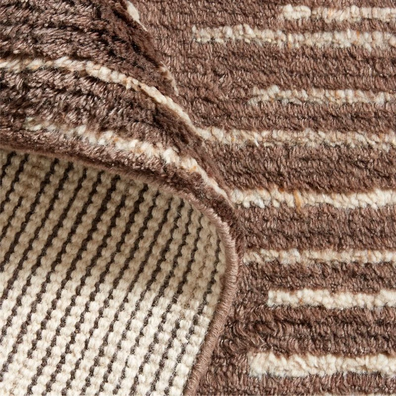 Berlin Wool-Blend Hand-Knotted Brown Area Rug 6'x9'