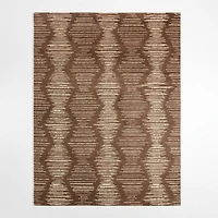 Berlin Wool-Blend Hand-Knotted Brown Area Rug 6'x9'