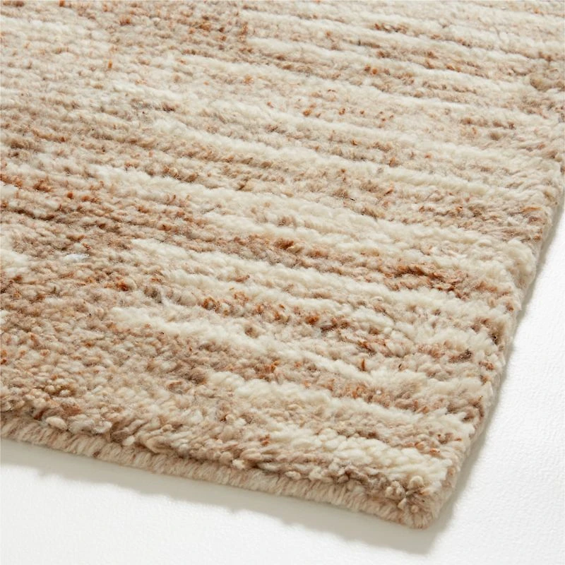 Berlin Wool-Blend Hand-Knotted Latte Brown Area Rug 9'x12'