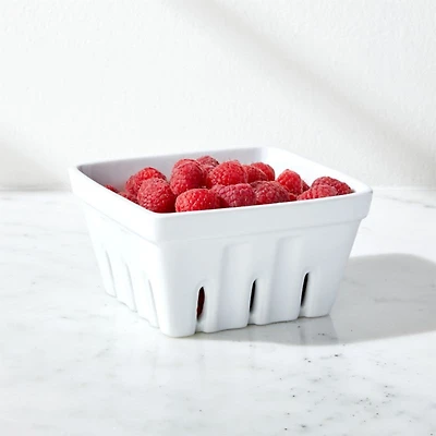 Berry Box White Porcelain Colander