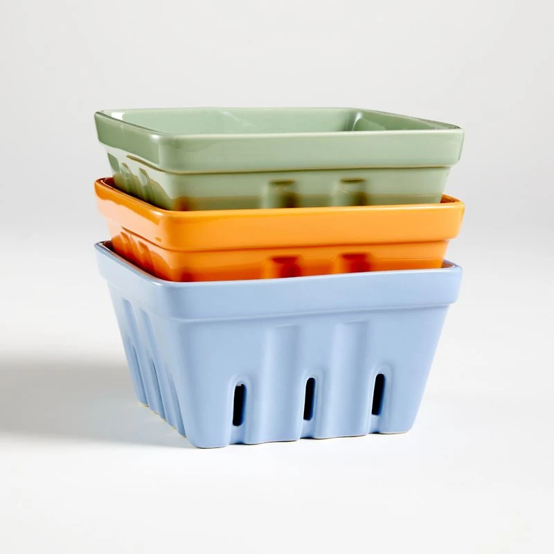 Blue Porcelain Berry Box Colander