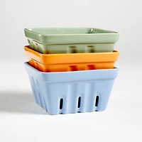 Blue Porcelain Berry Box Colander
