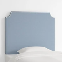Bevel Blue with White Piping Twin Wall-Mounted Headboard