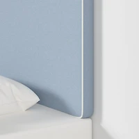 Bevel Blue with White Piping Twin Wall-Mounted Headboard