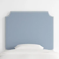 Bevel Blue with White Piping Twin Wall-Mounted Headboard
