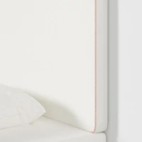 Bevel White with Pink Piping Twin Wall-Mounted Headboard