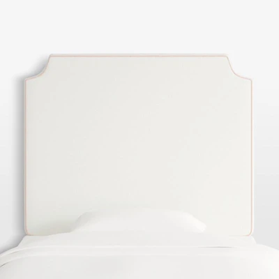 Bevel White with Pink Piping Twin Wall-Mounted Headboard