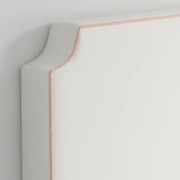 Bevel White with Pink Piping Twin Wall-Mounted Headboard