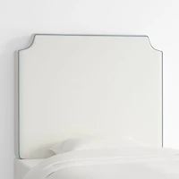 Bevel White with Blue Piping Twin Charging Wall-Mounted Headboard