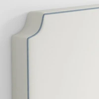Bevel White with Blue Piping Twin Charging Wall-Mounted Headboard