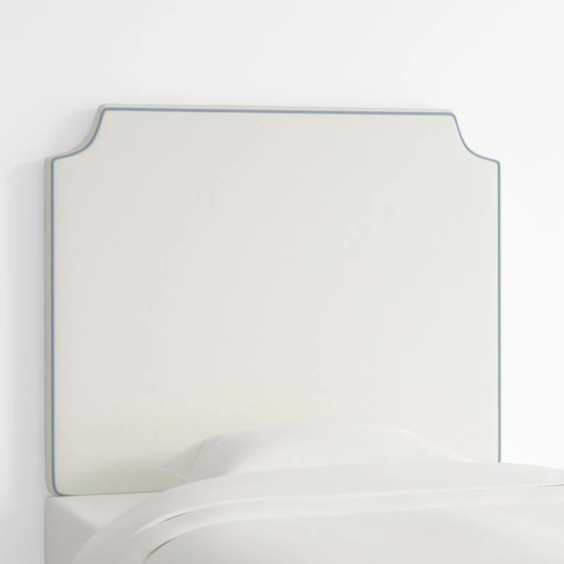 Bevel White with Piping Twin Wall-Mounted Headboard