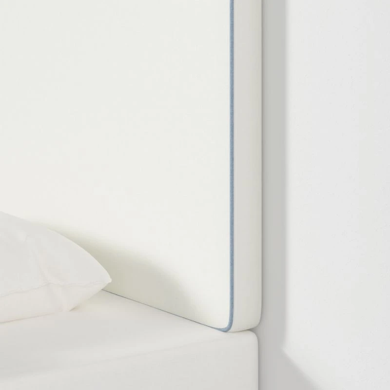 Bevel White with Piping Twin Wall-Mounted Headboard