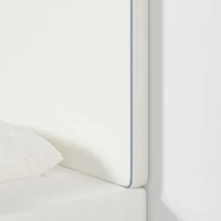 Bevel White with Piping Twin Wall-Mounted Headboard