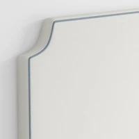 Bevel White with Piping Twin Wall-Mounted Headboard
