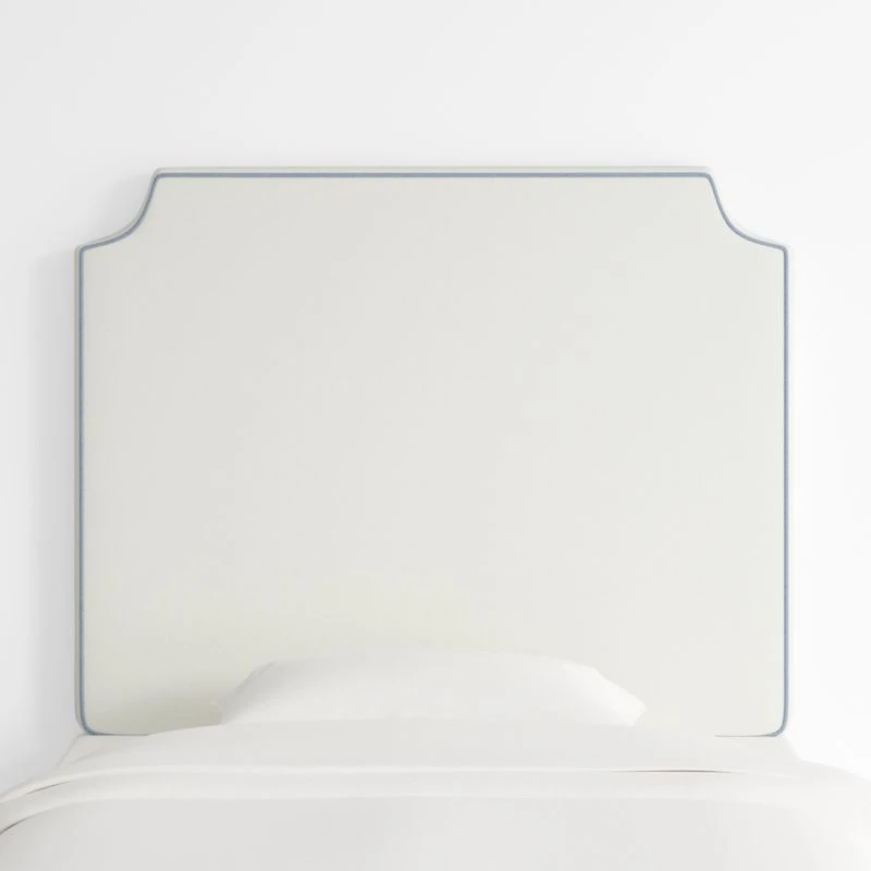 Bevel White with Piping Twin Wall-Mounted Headboard