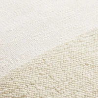 Biella Wool-Cotton Blend Textured 23"x23" Arctic Ivory Throw Pillow Cover with Feather Insert