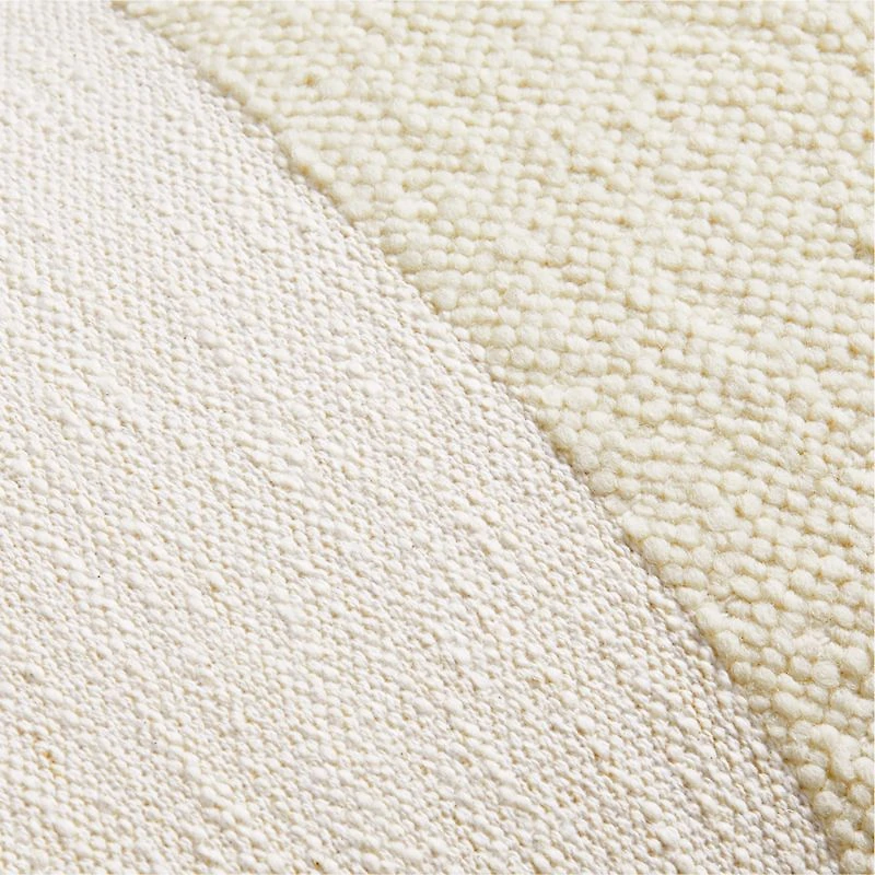 Biella Wool-Cotton Blend Textured 36x16 Arctic Ivory Throw Pillow Cover