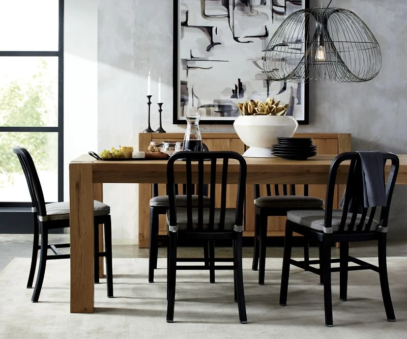 Delta Matte Black Side Chair with Alloy Grey Cushion