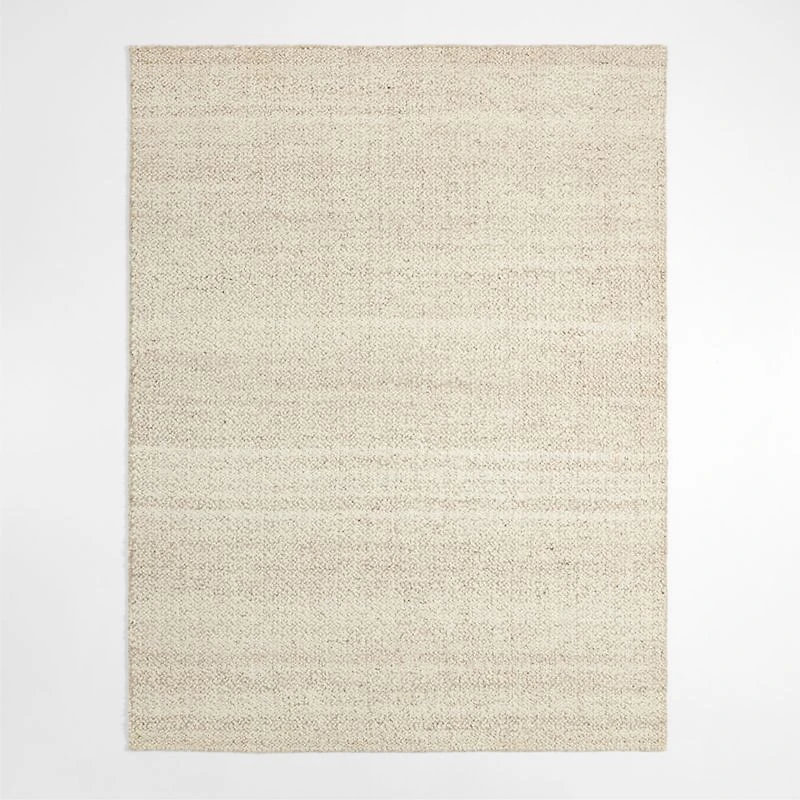 Big Sur Wool Handwoven Light Beige Area Rug 8'x10'