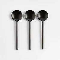Black Metal Mini Appetizer Spoons, Set of 3