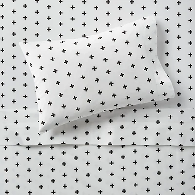 Organic Toddler Black Plus Sign Sheet Set