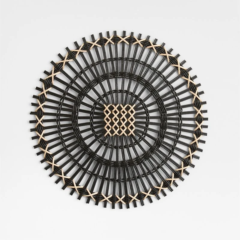 Amira Black Radial Rattan Placemat