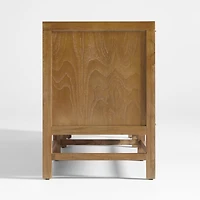 Blake 85" Light Brown Teak and Rattan Storage Media Console