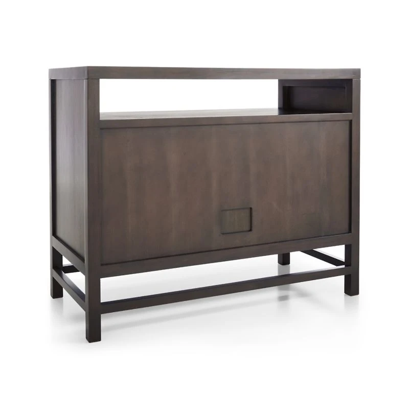 Blake 42" Dark Brown and Rattan Storage Media Console
