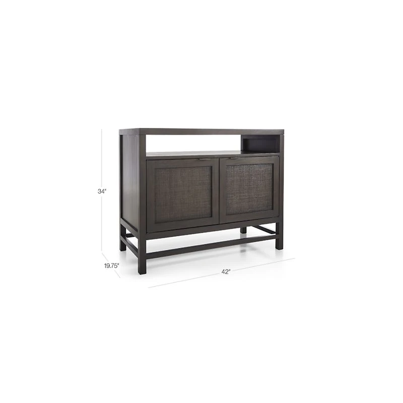 Blake 42" Dark Brown and Rattan Storage Media Console