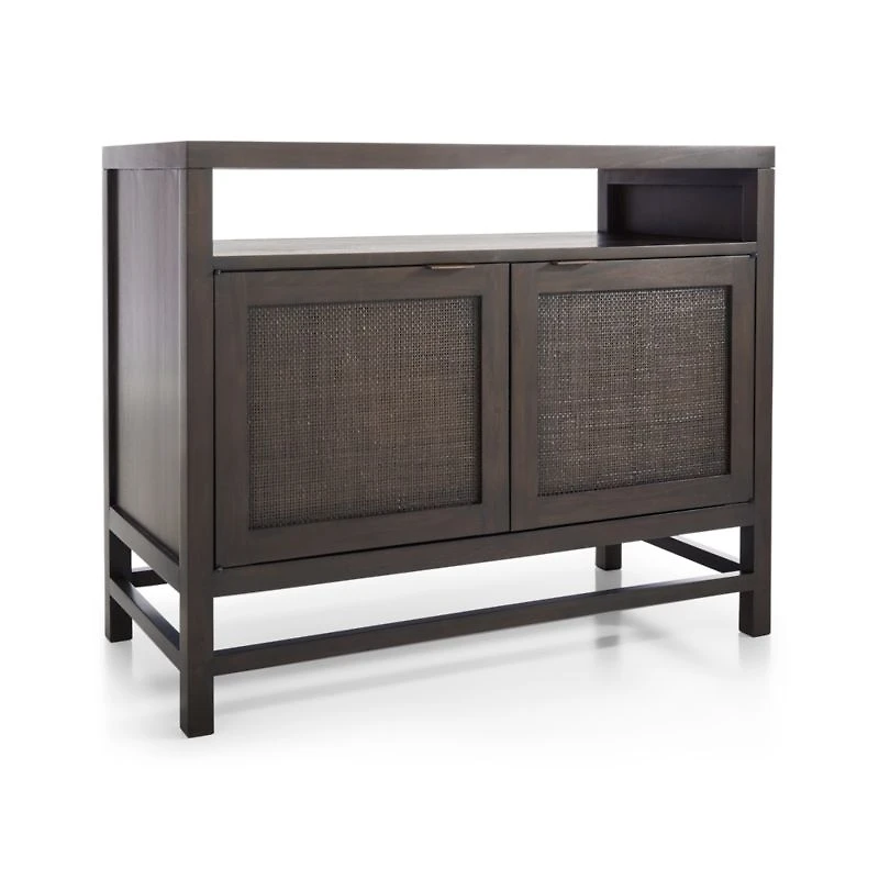 Blake 42" Dark Brown and Rattan Storage Media Console