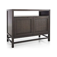 Blake 42" Dark Brown and Rattan Storage Media Console